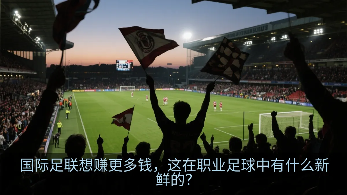 足球场边的职业比赛与热情球迷
